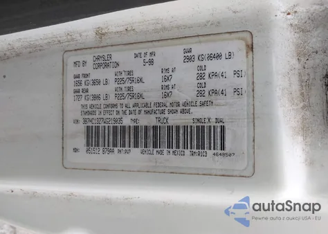 1998 Dodge Ram 1500 из США, поврежденный, VIN 3B7HC13Z7WG219035